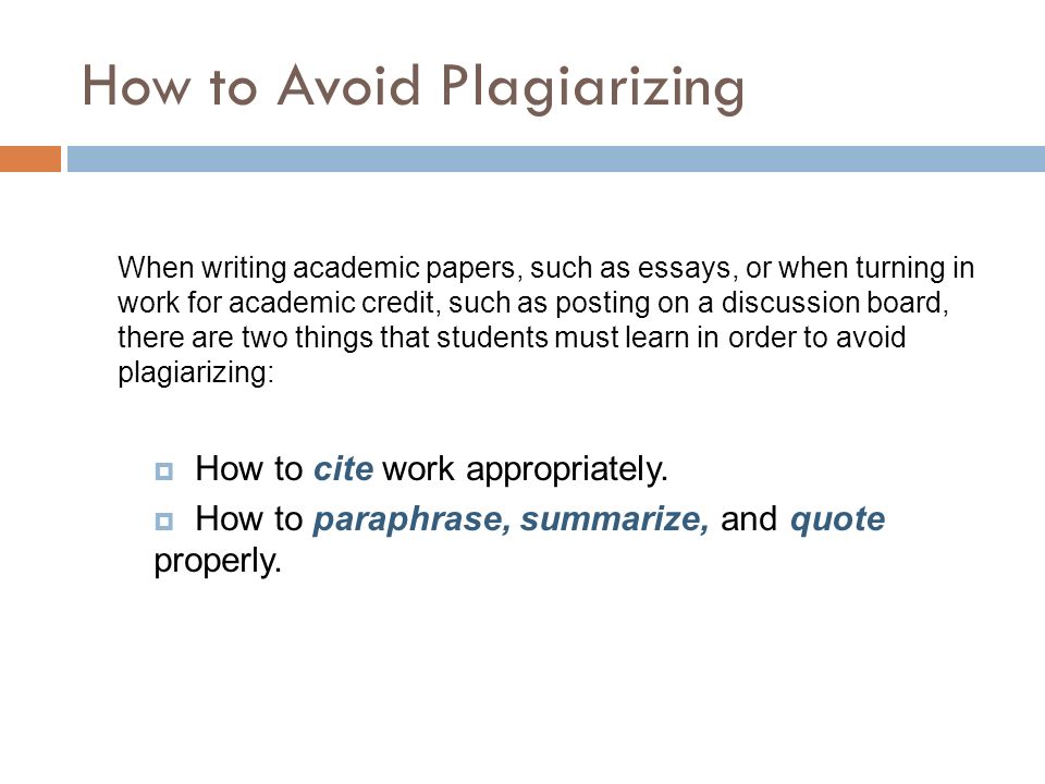 Avoiding Plagiarism - Paraphrasing